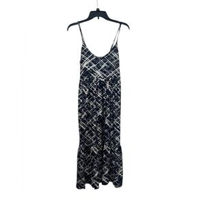 Women’s Berkley Jensen Navy Blue & Silver Long Maxi Dress: Pockets: M
